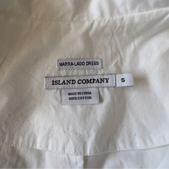 ISLAND COMPANY Marra-Lago White Cotton Dress Size S - Picture 7 of 8